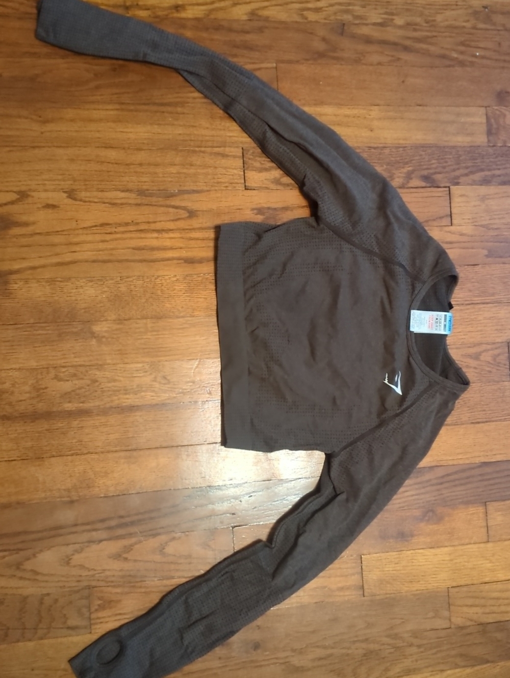 gymshark brown crop longsleeve